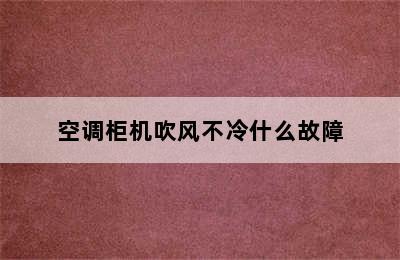 空调柜机吹风不冷什么故障