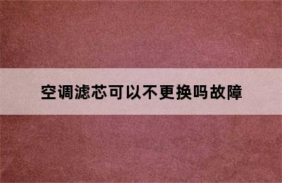 空调滤芯可以不更换吗故障