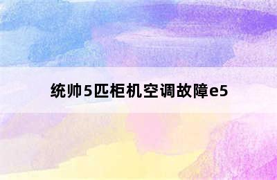 统帅5匹柜机空调故障e5