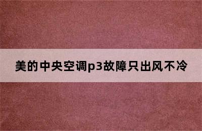 美的中央空调p3故障只出风不冷