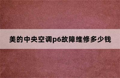 美的中央空调p6故障维修多少钱