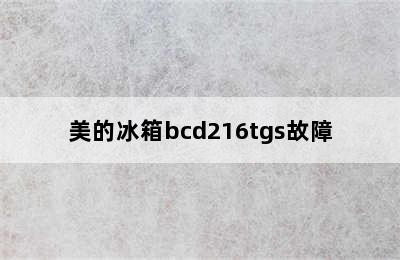 美的冰箱bcd216tgs故障