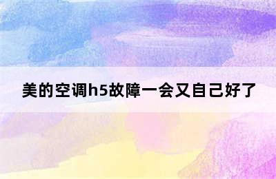 美的空调h5故障一会又自己好了