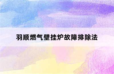 羽顺燃气壁挂炉故障排除法