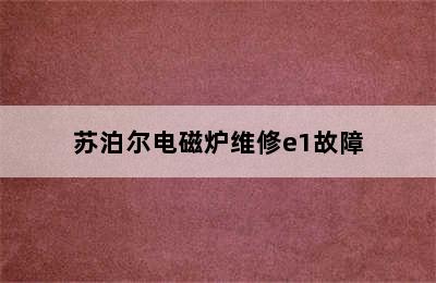 苏泊尔电磁炉维修e1故障