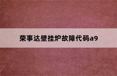 荣事达壁挂炉故障代码a9