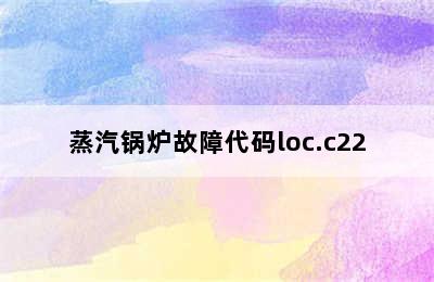 蒸汽锅炉故障代码loc.c22