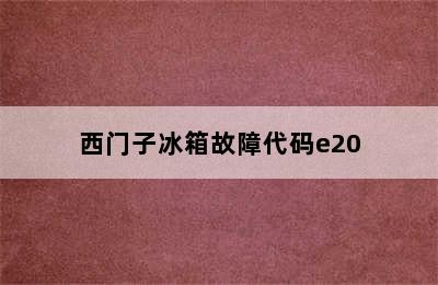 西门子冰箱故障代码e20