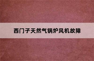 西门子天然气锅炉风机故障