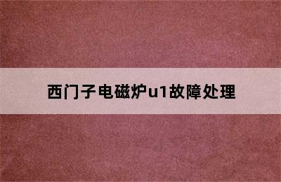 西门子电磁炉u1故障处理