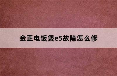 金正电饭煲e5故障怎么修