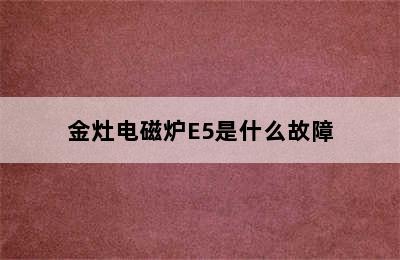 金灶电磁炉E5是什么故障