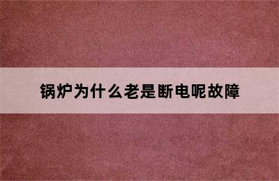 锅炉为什么老是断电呢故障