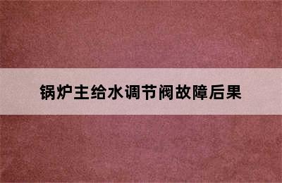 锅炉主给水调节阀故障后果