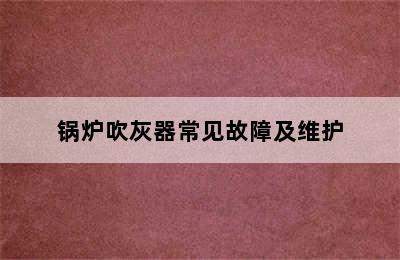 锅炉吹灰器常见故障及维护