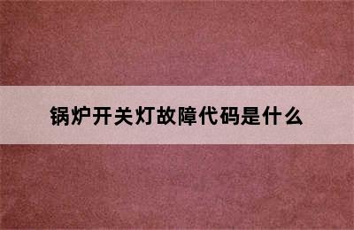 锅炉开关灯故障代码是什么