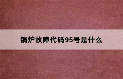 锅炉故障代码95号是什么