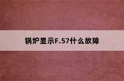 锅炉显示F.57什么故障