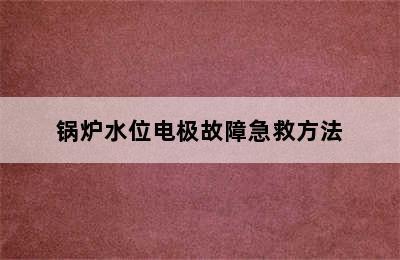 锅炉水位电极故障急救方法