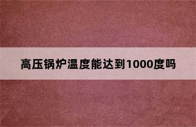 高压锅炉温度能达到1000度吗