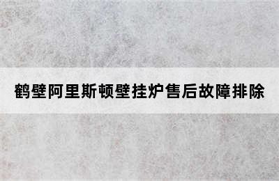 鹤壁阿里斯顿壁挂炉售后故障排除